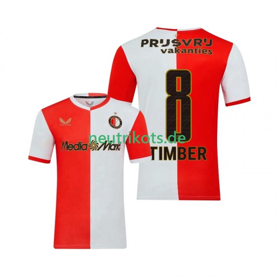 Fußballtrikot Feyenoord Rotterdam Quinten Timber 8 Herren Heim 2025-2026 Kurzarm