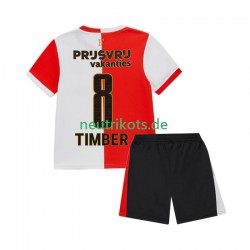 Fußballtrikot Feyenoord Rotterdam Quinten Timber 8 Kinder Heim 2025-2026 Kurzarm