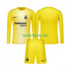 Fußballtrikot Inter Mailand Torwart Kinder Auswärts 2025-2026 Langarm