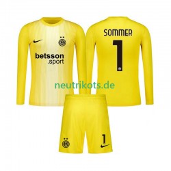 Fußballtrikot Inter Mailand Yann Sommer 1 Torwart Kinder Auswärts 2025-2026 Langarm