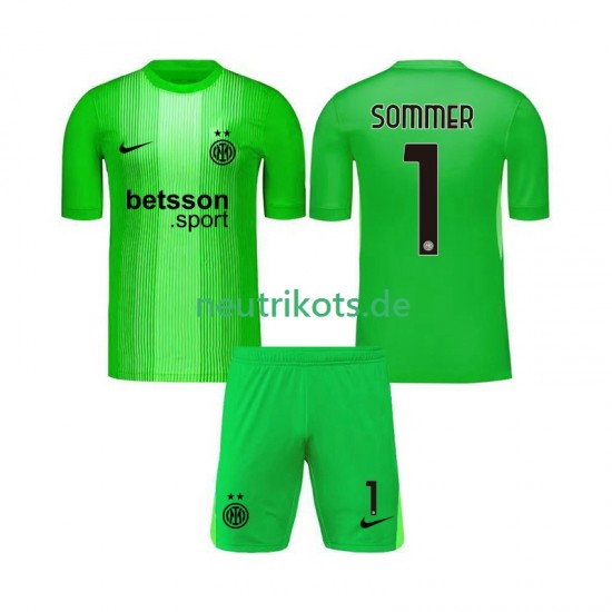 Fußballtrikot Inter Mailand Yann Sommer 1 Torwart Kinder Ausweich 2025-2026 Kurzarm