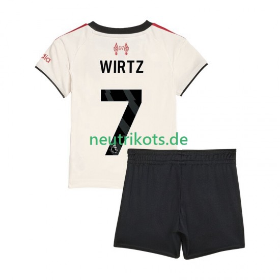 Fußballtrikot Liverpool Florian Wirtz 7 Kinder Auswärts 2025-2026 Kurzarm