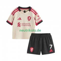 Fußballtrikot Liverpool Florian Wirtz 7 Kinder Auswärts 2025-2026 Kurzarm