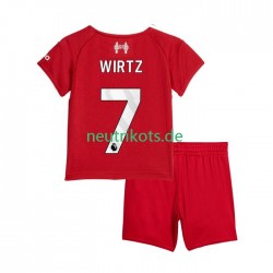 Fußballtrikot Liverpool Florian Wirtz 7 Kinder Heim 2025-2026 Kurzarm
