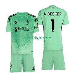 Fußballtrikot Liverpool Alisson Becker 1 Torwart Kinder Heim 2025-2026 Kurzarm