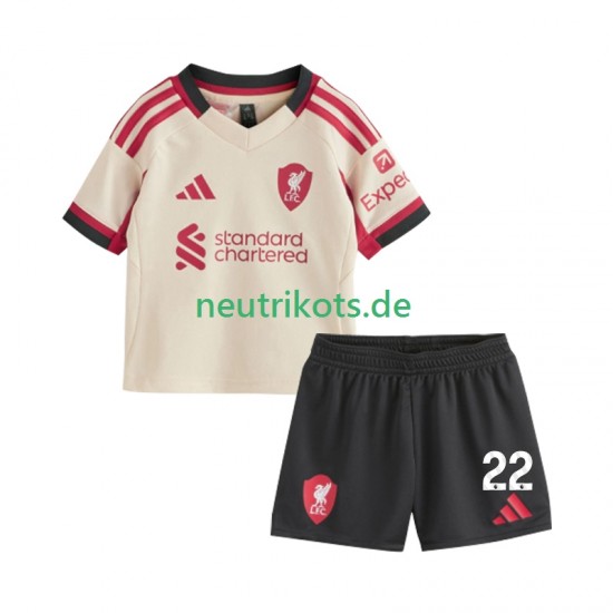 Fußballtrikot Liverpool Hugo Ekitike 22 Kinder Auswärts 2025-2026 Kurzarm
