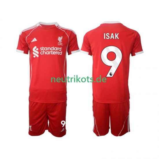 Fußballtrikot Liverpool ISAK 9 Kinder Heim 2025-2026 Kurzarm
