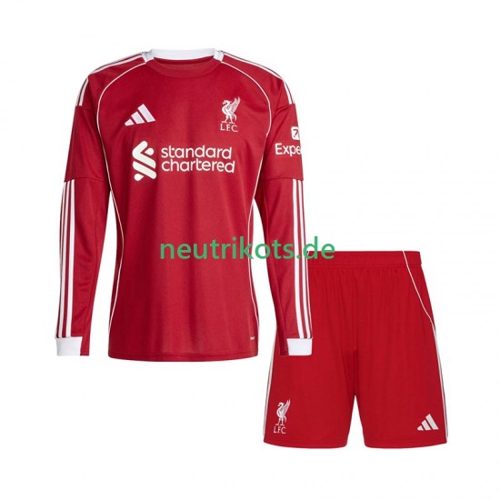Fußballtrikot Liverpool Kinder Heim 2025-2026 Langarm