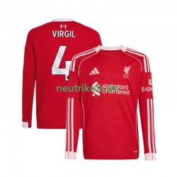 Fußballtrikot Liverpool Virgil van Dijk 4 Herren Heim 2025-2026 Langarm