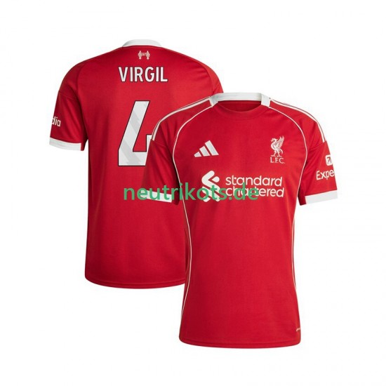 Fußballtrikot Liverpool Virgil van Dijk 4 Herren Heim 2025-2026 Kurzarm