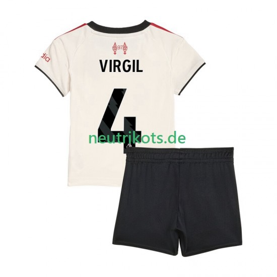 Fußballtrikot Liverpool Virgil van Dijk 4 Kinder Auswärts 2025-2026 Kurzarm