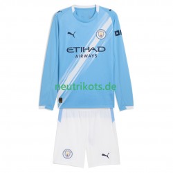 Fußballtrikot Manchester City Kinder Heim 2025-2026 Langarm