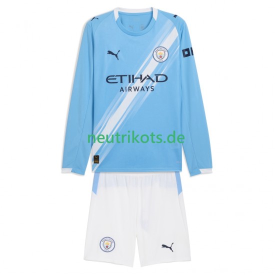 Fußballtrikot Manchester City Kinder Heim 2025-2026 Langarm