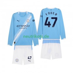 Fußballtrikot Manchester City Phil Foden 47 Kinder Heim 2025-2026 Langarm