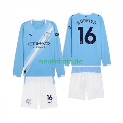 Fußballtrikot Manchester City Rodrigo Hernandez 16 Kinder Heim 2025-2026 Langarm