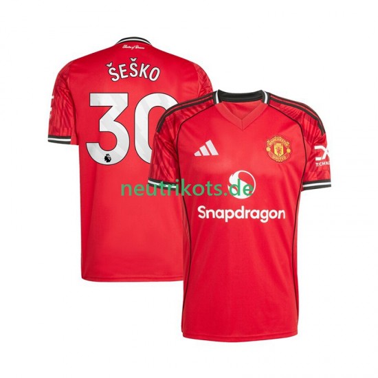 Fußballtrikot Manchester United Benjamin Sesko 30 Herren Heim 2025-2026 Kurzarm