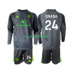 Fußballtrikot Manchester United Andre Onana 24 Torwart Kinder Auswärts 2025-2026 Langarm