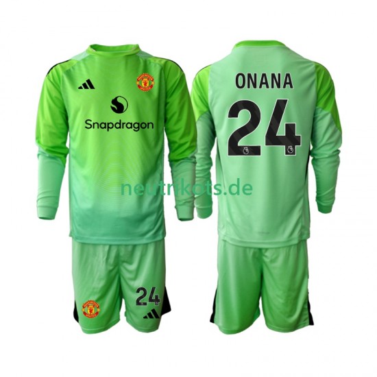 Fußballtrikot Manchester United Andre Onana 24 Torwart Kinder Viertes 2025-2026 Langarm