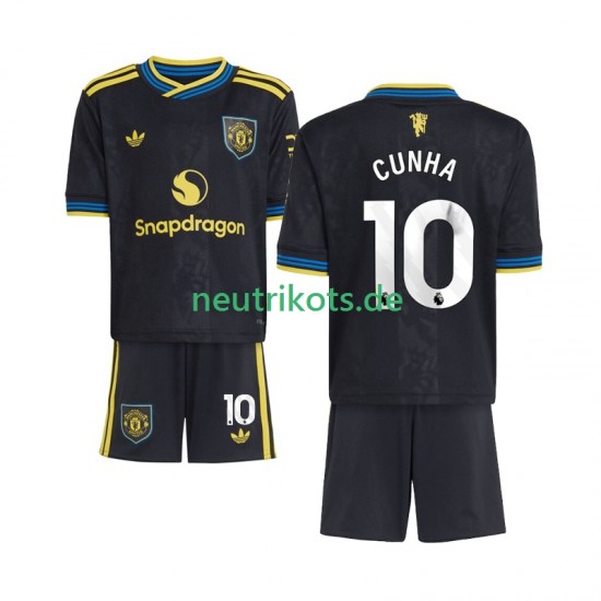 Fußballtrikot Manchester United Matheus Cunha 10 Kinder Ausweich 2025-2026 Kurzarm