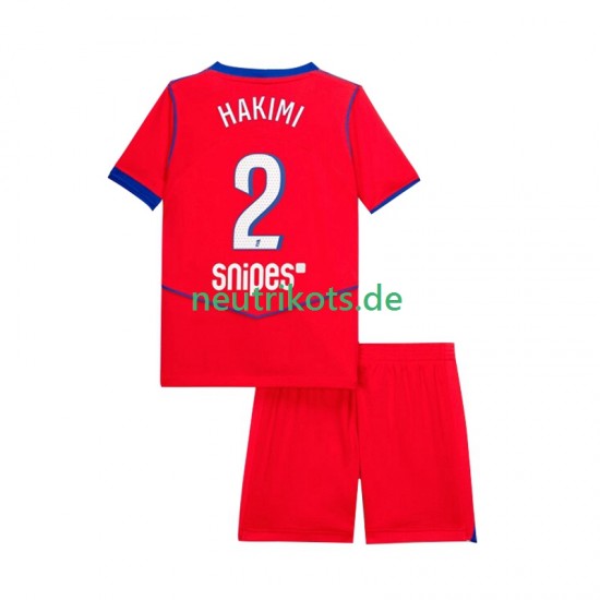 Fußballtrikot Paris Saint-Germain Achraf Hakimi 2 Kinder Ausweich 2025-2026 Kurzarm