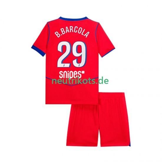 Fußballtrikot Paris Saint-Germain Bradley Barcola 29 Kinder Ausweich 2025-2026 Kurzarm