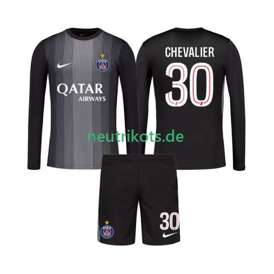 Fußballtrikot Paris Saint-Germain Lucas Chevalier 30 Torwart Kinder Heim 2025-2026 Langarm