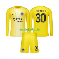 Fußballtrikot Paris Saint-Germain Lucas Chevalier 30 Torwart Kinder Ausweich 2025-2026 Langarm