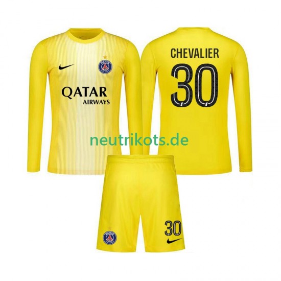 Fußballtrikot Paris Saint-Germain Lucas Chevalier 30 Torwart Kinder Ausweich 2025-2026 Langarm