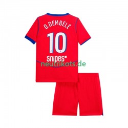 Fußballtrikot Paris Saint-Germain Ousmane Dembele 10 Kinder Ausweich 2025-2026 Kurzarm