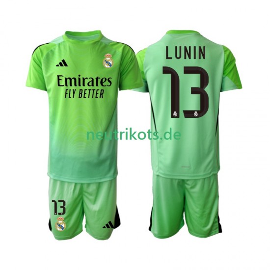 Fußballtrikot Real Madrid Andriy Lunin 13 Torwart Kinder Auswärts 2025-2026 Kurzarm