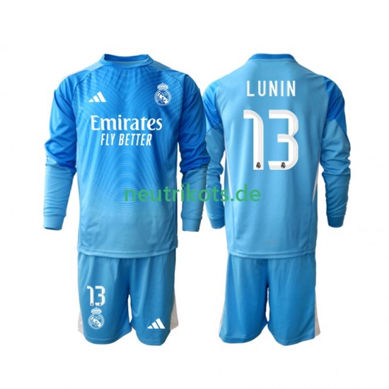 Fußballtrikot Real Madrid Andriy Lunin 13 Torwart Kinder Heim 2025-2026 Langarm