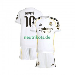 Fußballtrikot Real Madrid Mbappé Kylian 10 Kinder Heim 2025-2026 Kurzarm