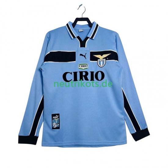 Fußballtrikot Lazio Rom 1998 Retro Herren Heim 1999 Langarm