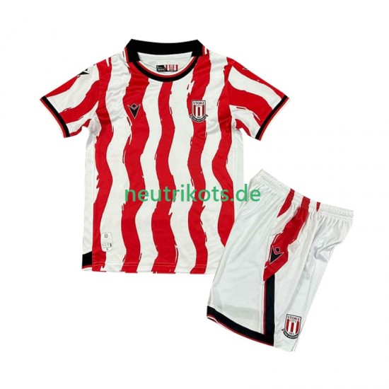 Fußballtrikot Stoke City Kinder Heim 2025-2026 Kurzarm