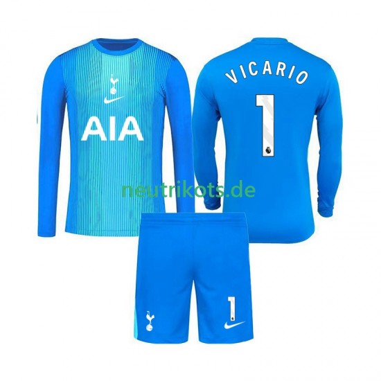 Fußballtrikot Tottenham Hotspur Guglielmo Vicario 1 Torwart Kinder Auswärts 2025-2026 Langarm