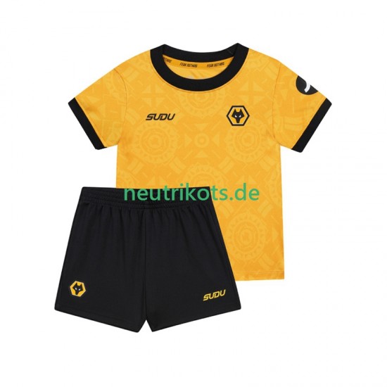 Fußballtrikot Wolverhampton Wanderers Kinder Heim 2025-2026 Kurzarm