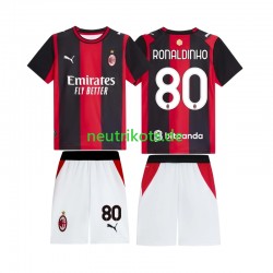 Fußballtrikot AC Mailand Ronaldinho 80 Kinder Heim 2026-2027 Kurzarm