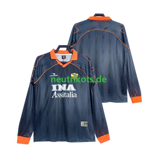 Fußballtrikot AS Rom 2000 Retro Herren Ausweich 1999 Langarm