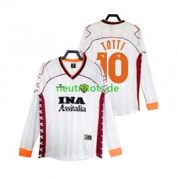 Fußballtrikot AS Rom Totti 10 2000 Retro Herren Auswärts 1999 Langarm