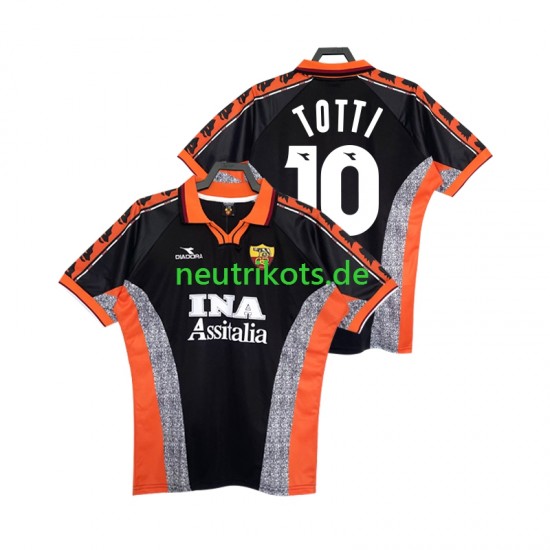 Fußballtrikot AS Rom Totti 10 1998 Retro Herren Ausweich 1999 Kurzarm