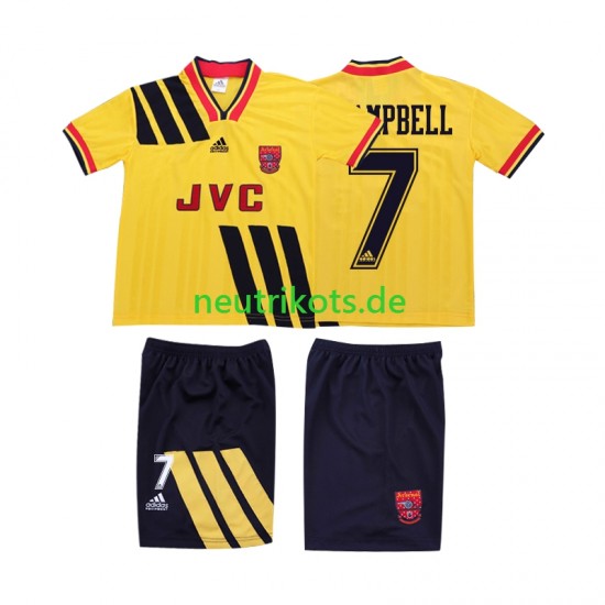 Fußballtrikot Arsenal CAMPBELL 7 1993 Retro Kinder Auswärts 1994 Kurzarm