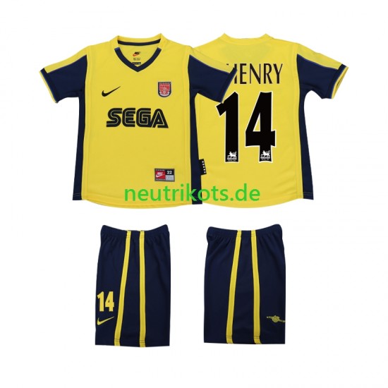 Fußballtrikot Arsenal Thierry Henry 14 2000 2001 Retro Kinder Auswärts Kurzarm