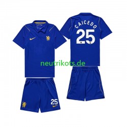 Fußballtrikot Chelsea Moises Caicedo 25 Kinder Heim 2026-2027 Kurzarm