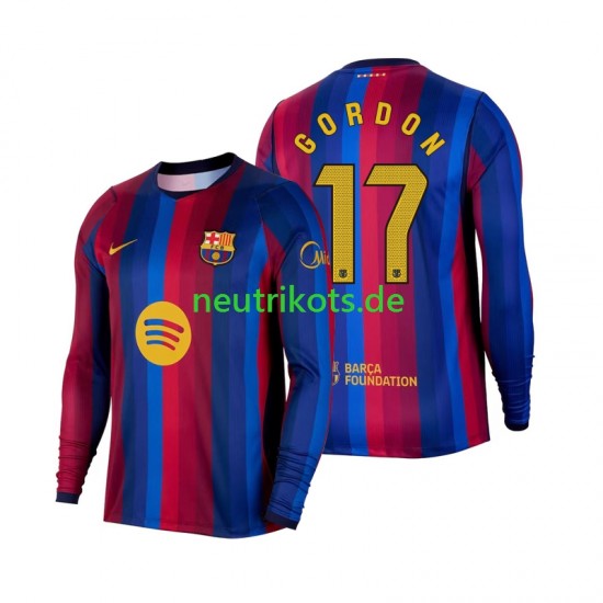 Fußballtrikot FC Barcelona Anthony Gordon 17 Herren Heim 2026-2027 Langarm