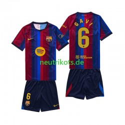 Fußballtrikot FC Barcelona Gavi 6 Kinder Heim 2026-2027 Kurzarm