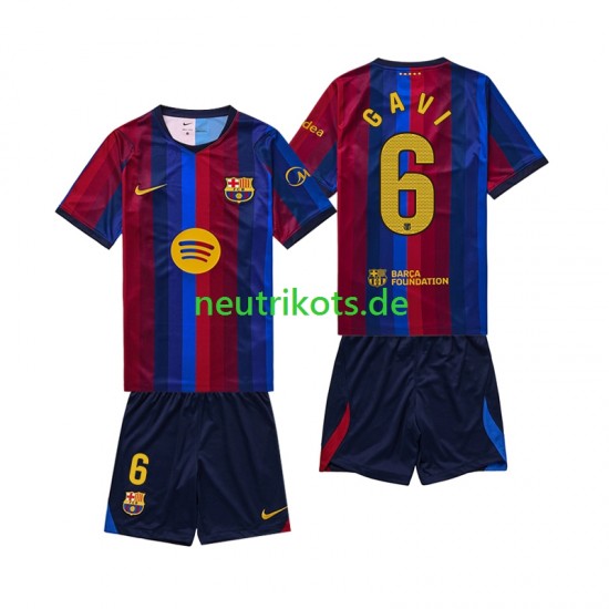 Fußballtrikot FC Barcelona Gavi 6 Kinder Heim 2026-2027 Kurzarm