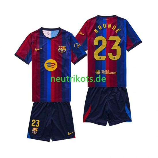 Fußballtrikot FC Barcelona Jules Kounde 23 Kinder Heim 2026-2027 Kurzarm