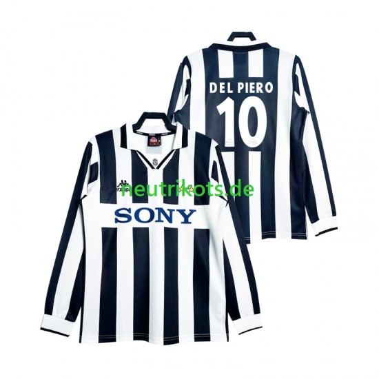 Fußballtrikot Juventus Turin DEL PIERO 10 1997 Retro Herren Heim Langarm