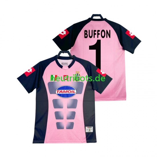Fußballtrikot Juventus Turin Buffon 1 Torwart Retro Herren Auswärts 2002-2003 Kurzarm
