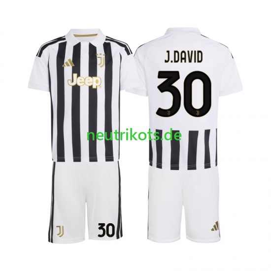 Fußballtrikot Juventus Turin Jonathan David 30 Kinder Heim 2026-2027 Kurzarm